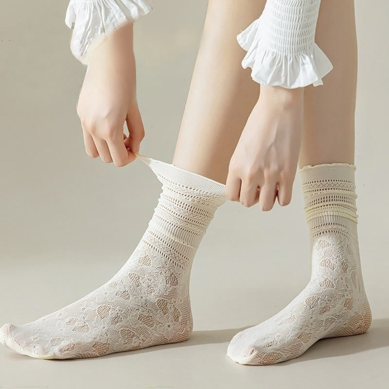 Lockere Socken aus Spitzennetz (6 Paar)