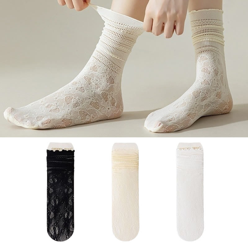 Lockere Socken aus Spitzennetz (6 Paar)