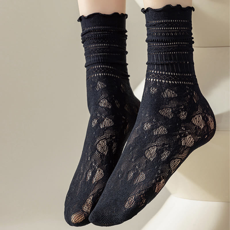 Lockere Socken aus Spitzennetz (6 Paar)