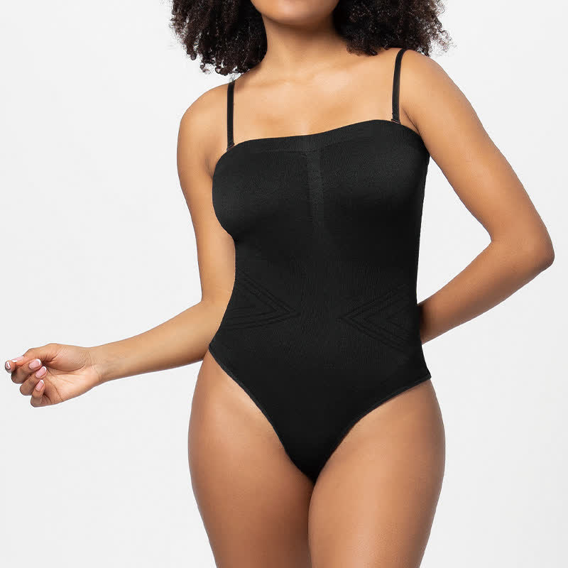 Sexy, einfarbiger, trägerloser Shapewear-Body