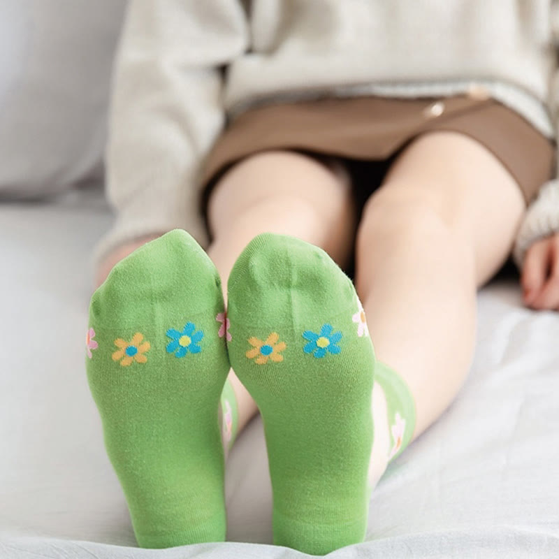 Viertelsocken aus Eisseide mit Blumenmuster (9 Paar) - image 11