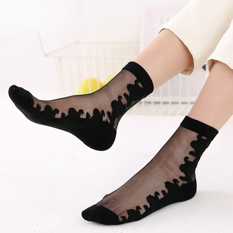 Rosafarbene, weiche Viertelsocken aus Eisseide (5 Paar)