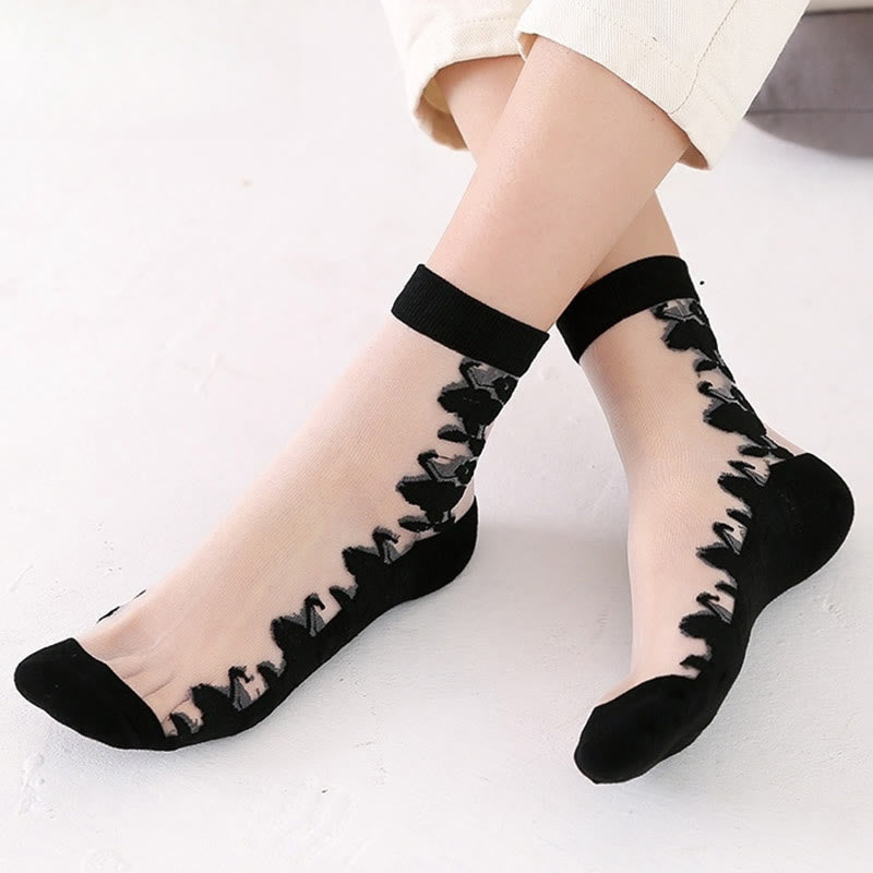 Rosafarbene, weiche Viertelsocken aus Eisseide (5 Paar)