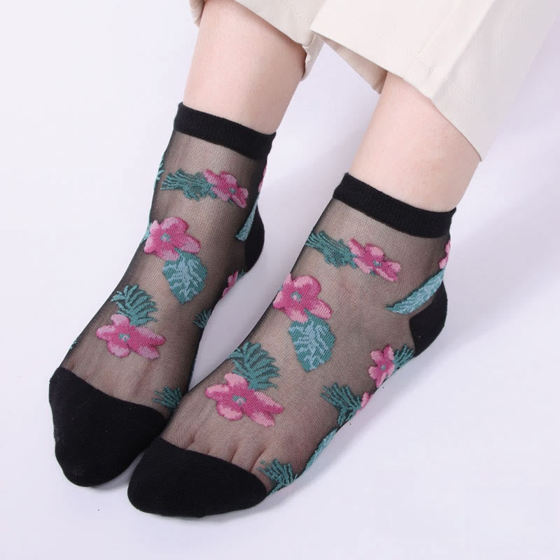 Söckchen mit Retro-Blumenmotiv (6 Paar) - image 3