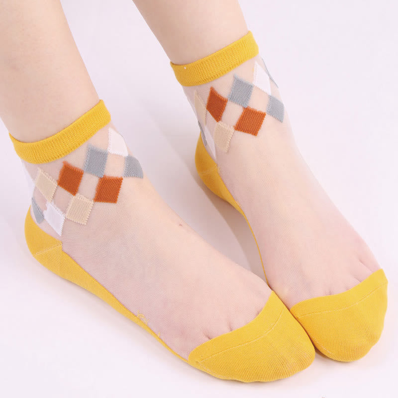 Stilvolle Söckchen mit Rautenmuster (5 Paar) - Gelb - EU36-40 (US3-7) - image 5