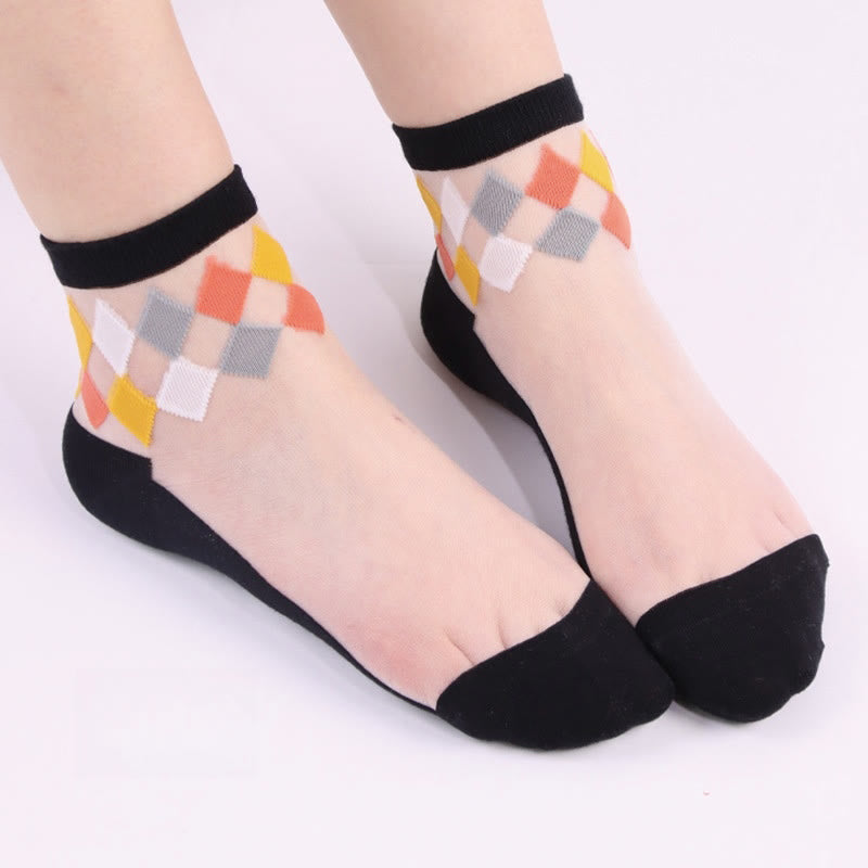 Stilvolle Söckchen mit Rautenmuster (5 Paar) - image 3