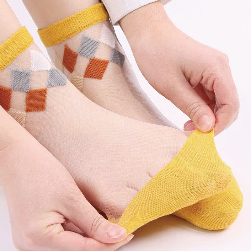 Stilvolle Söckchen mit Rautenmuster (5 Paar) - image 7