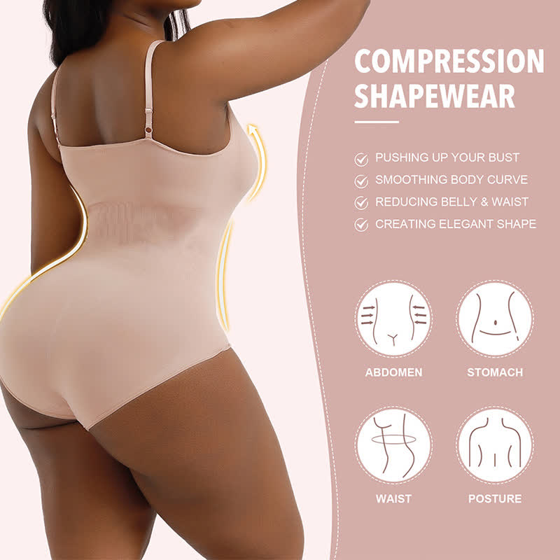 Nahtloser Shapewear-Body mit Hüftlifting in Übergröße, einteilig