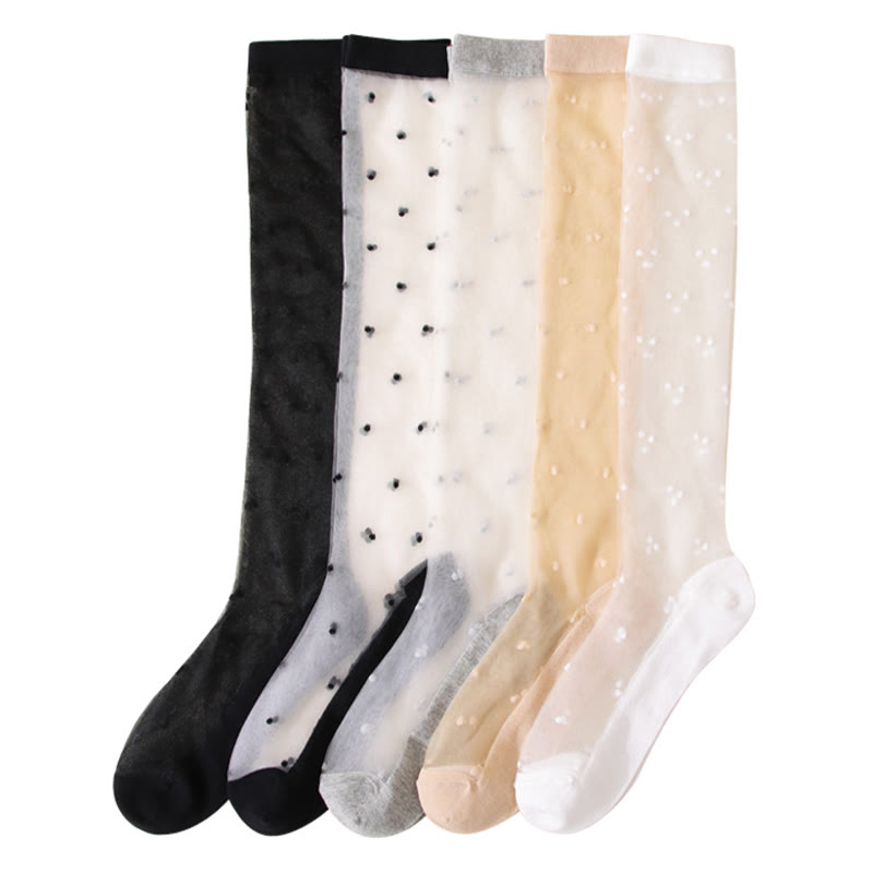 Niedliche Crew-Socken mit Punkten (5 Paar)
