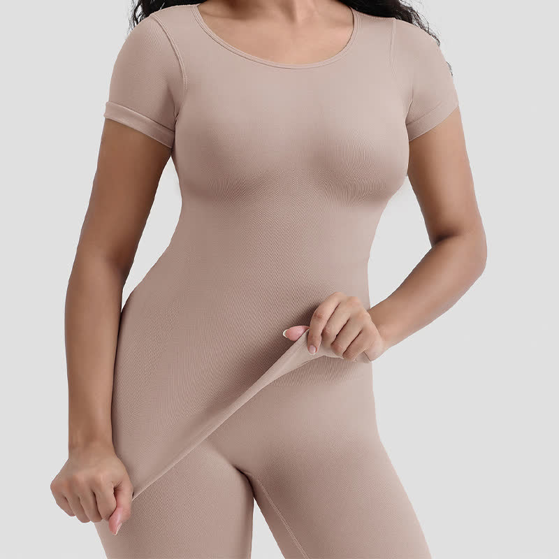 Nahtloses, kurzärmliges Shaping-Top zur Bauchstraffung