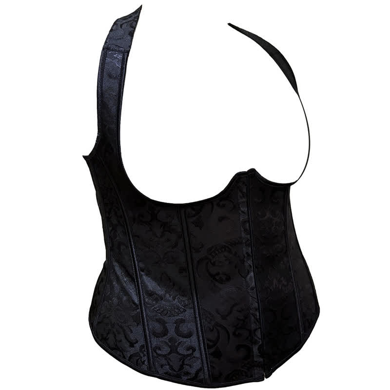 Schwarzes besticktes Shapewear-Korsett im Vintage-Stil