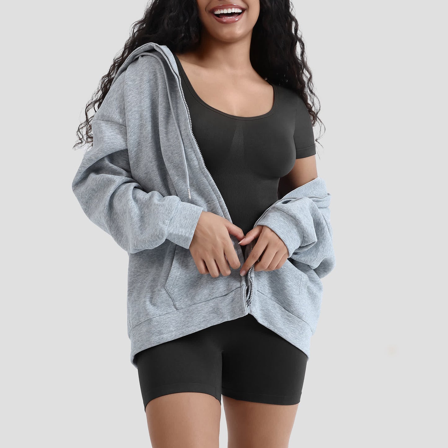 Einfarbiger, kurzärmliger Shapewear-Body