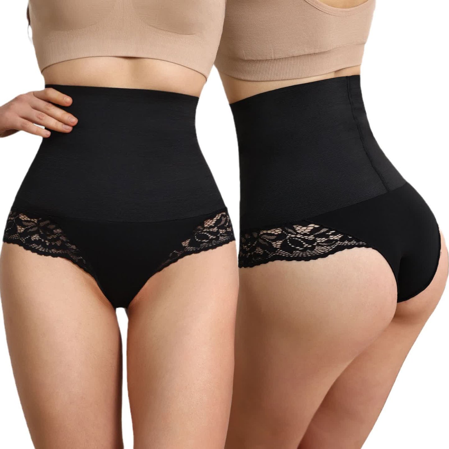 Bauchformender Spitzenslip mit mittlerer Taille