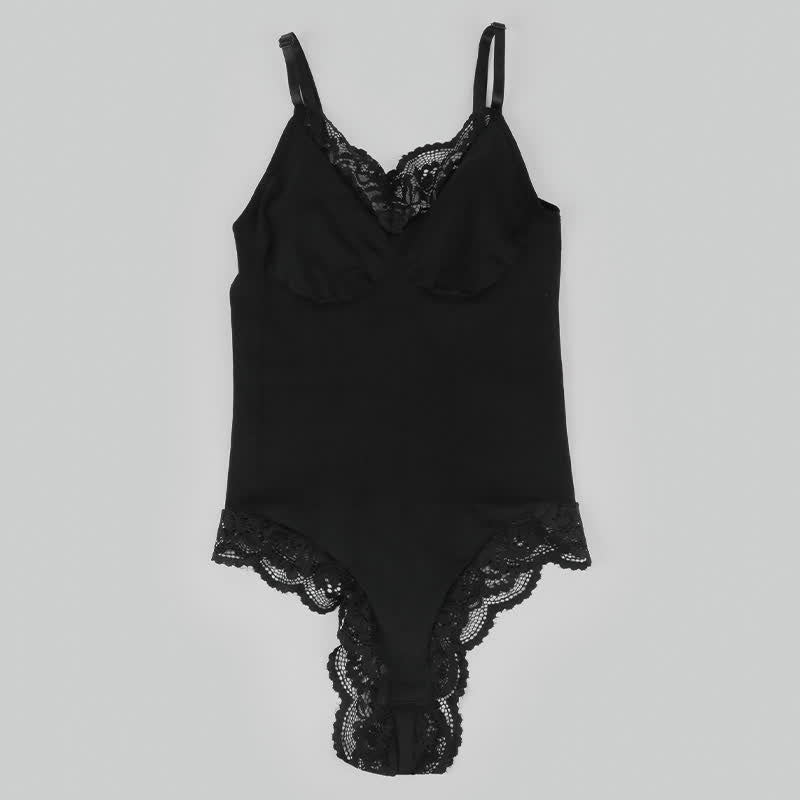 Einfarbiger Shapewear-Body aus Spitze