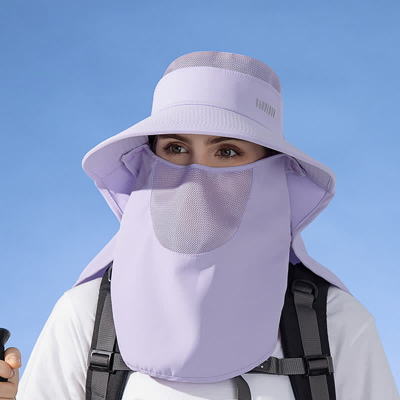 Sonnenschutz-Bucket-Hut mit integriertem Gesichtsschal - image 0