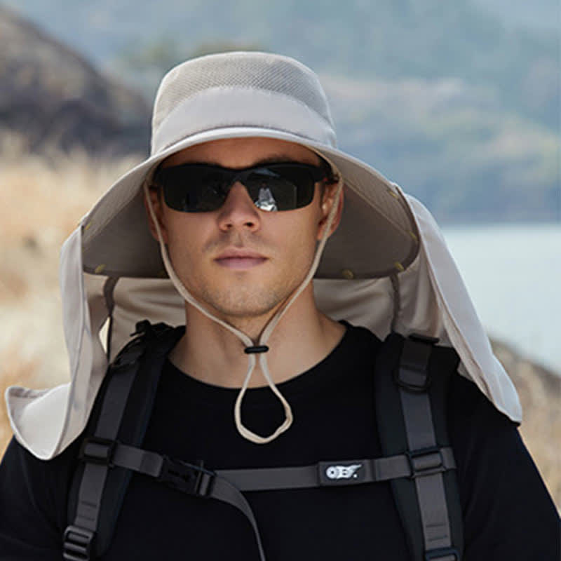 Bucket Hat mit abnehmbarer Nackenklappe - Beige - Einheitsgröße - image 0