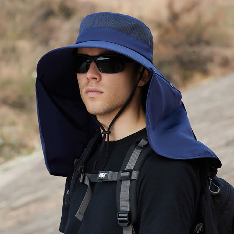 Bucket Hat mit abnehmbarer Nackenklappe - Marineblau - Einheitsgröße - image 11