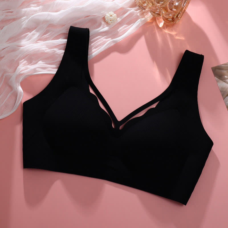 Modischer, dünner, bügelloser BH - Schwarz - 6XL - image 23
