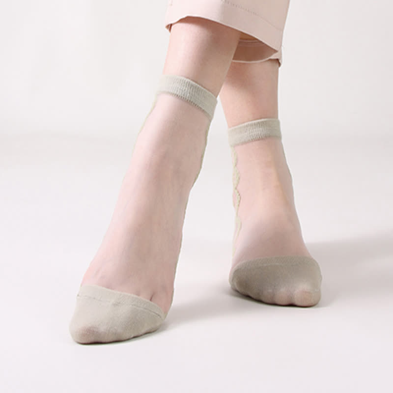 Transparente Baumwoll-Söckchen mit Blumenmuster in Übergröße (8 Paar) - image 16