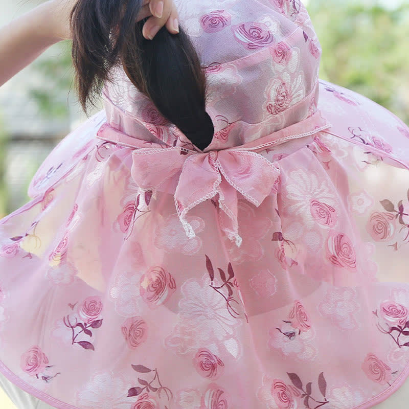 Sonnenhut mit Schalmaske und großer Krempe und Rosendruck - image 2