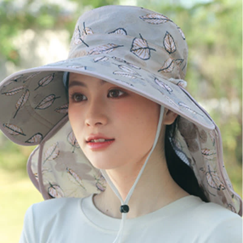 Sonnenhut mit Blattmuster und großer Krempe - image 3