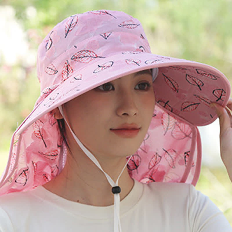 Sonnenhut mit Blattmuster und großer Krempe - image 5