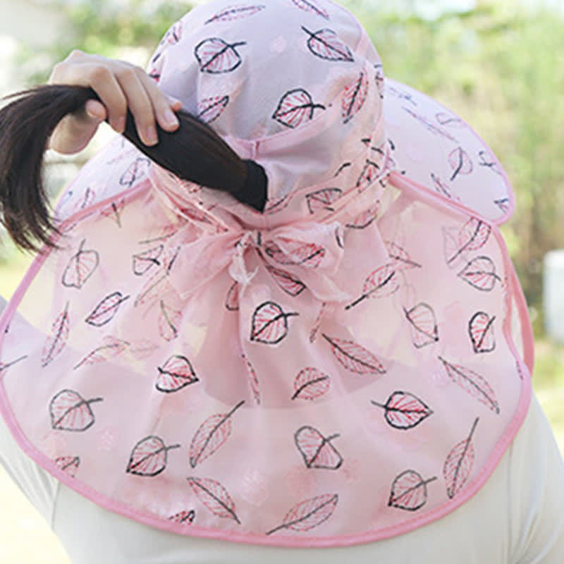 Sonnenhut mit Blattmuster und großer Krempe - image 1