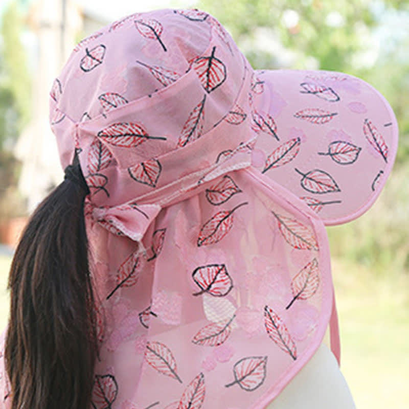 Sonnenhut mit Blattmuster und großer Krempe - image 6