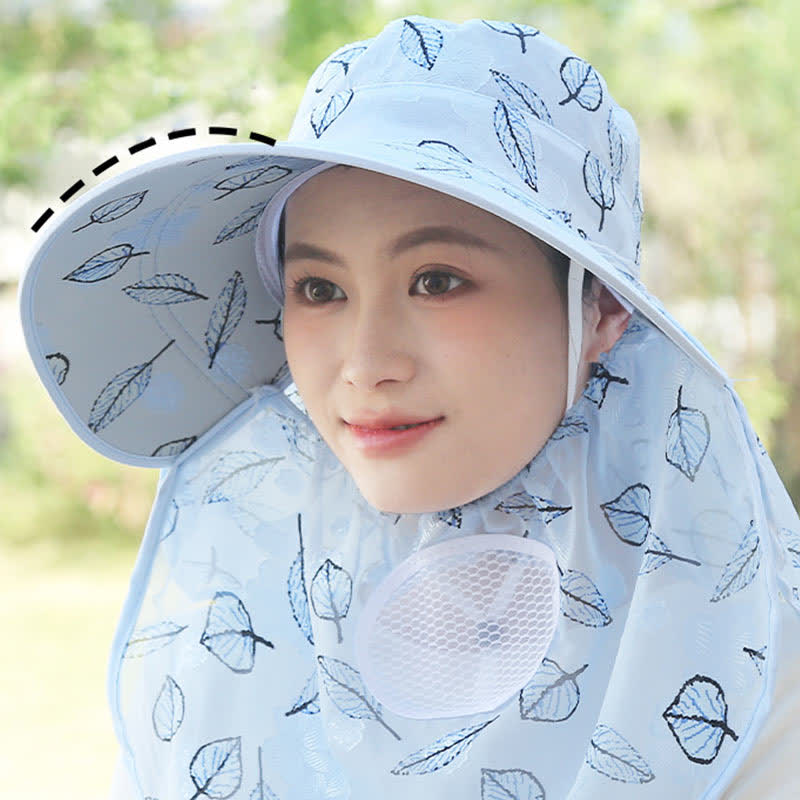 Sonnenhut mit Blattmuster und großer Krempe - image 11