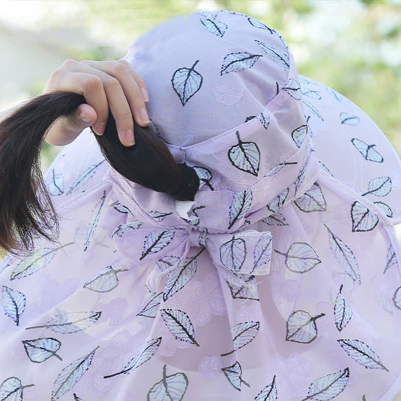 Sonnenhut mit Blattmuster und großer Krempe - image 13