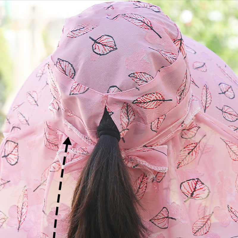 Sonnenhut mit Blattmuster und großer Krempe - image 7