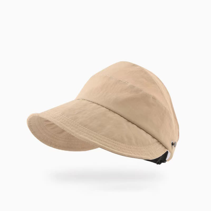 Einfarbiger offener Hut mit breiter Krempe - Khaki - Einheitsgröße - image 5