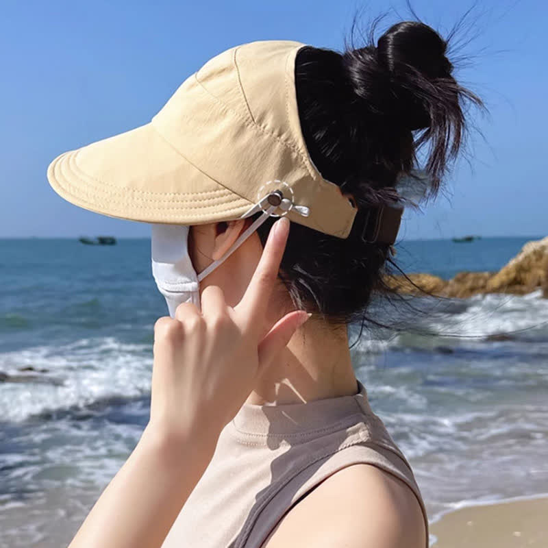 Einfarbiger offener Hut mit breiter Krempe - image 2