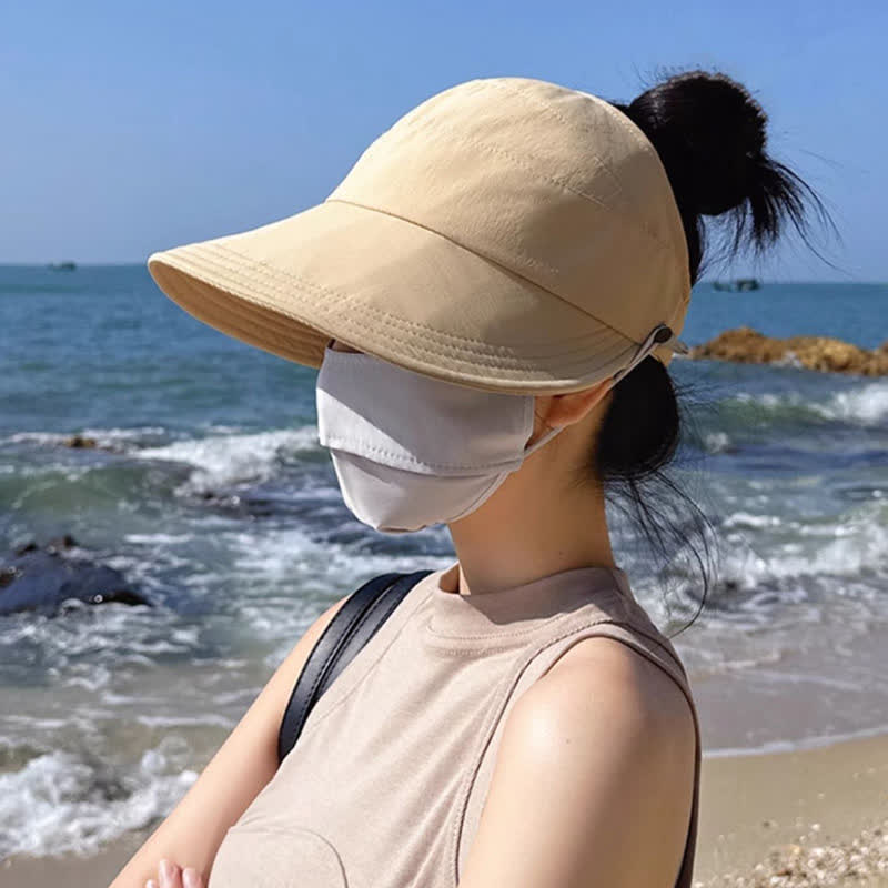 Einfarbiger offener Hut mit breiter Krempe - image 1