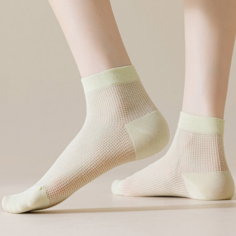 Leichte, atmungsaktive, einfarbige Söckchen aus Netzstoff (8 Paar) - image 3