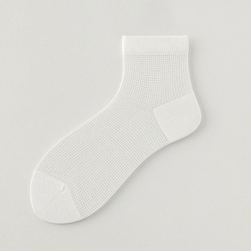 Leichte, atmungsaktive, einfarbige Söckchen aus Netzstoff (8 Paar) - Weiß - EU36-40 (US3-7) - image 17