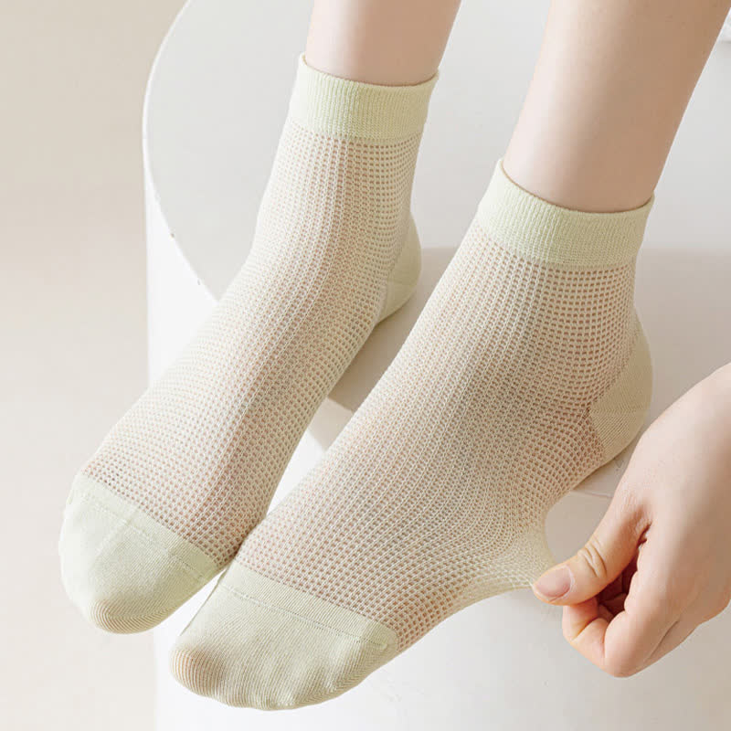 Leichte, atmungsaktive, einfarbige Söckchen aus Netzstoff (8 Paar) - image 2