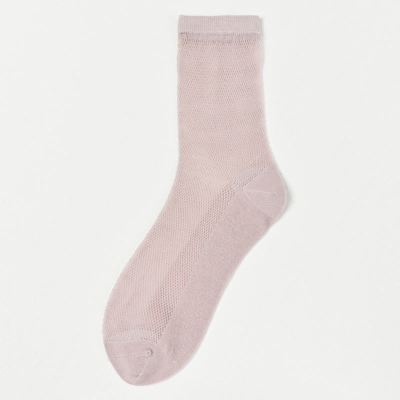 Ultradünne, atmungsaktive, einfarbige Netzsocken (8 Paar)