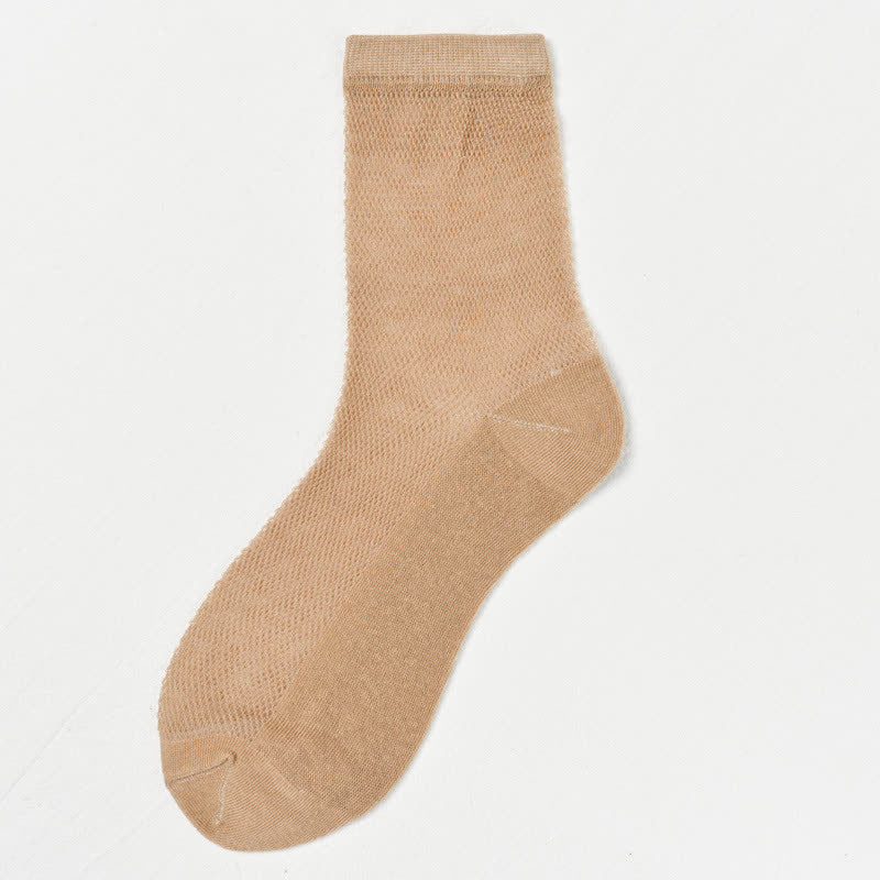 Ultradünne, atmungsaktive, einfarbige Netzsocken (8 Paar)