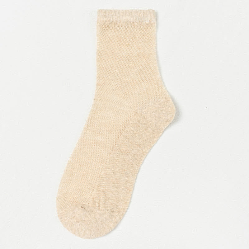 Ultradünne, atmungsaktive, einfarbige Netzsocken (8 Paar)