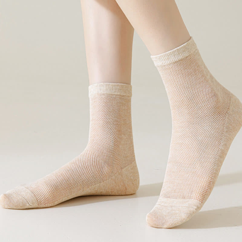 Ultradünne, atmungsaktive, einfarbige Netzsocken (8 Paar)