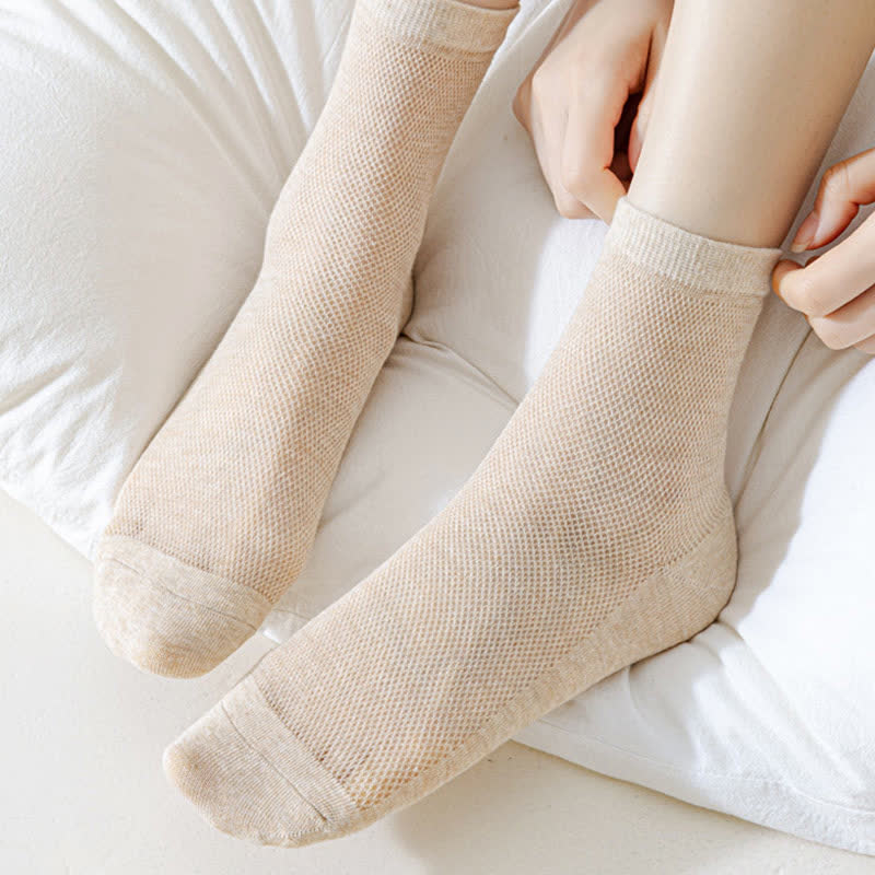 Ultradünne, atmungsaktive, einfarbige Netzsocken (8 Paar)