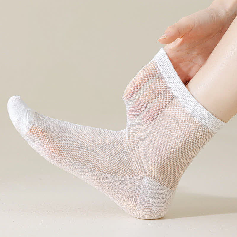 Ultradünne, atmungsaktive, einfarbige Netzsocken (8 Paar)