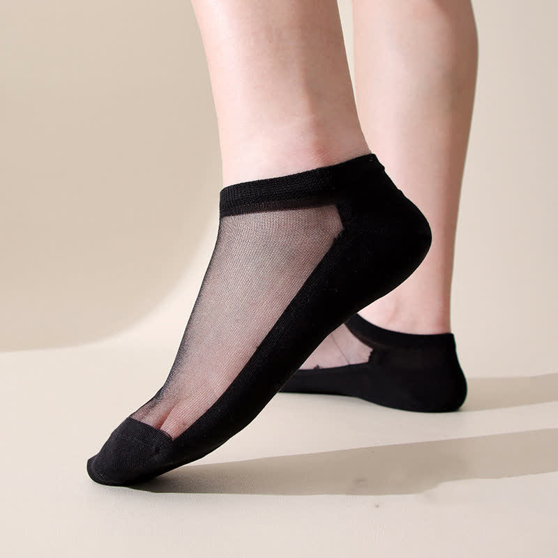 Nahtlose, atmungsaktive, unsichtbare Socken in Volltonfarbe (5 Paar)