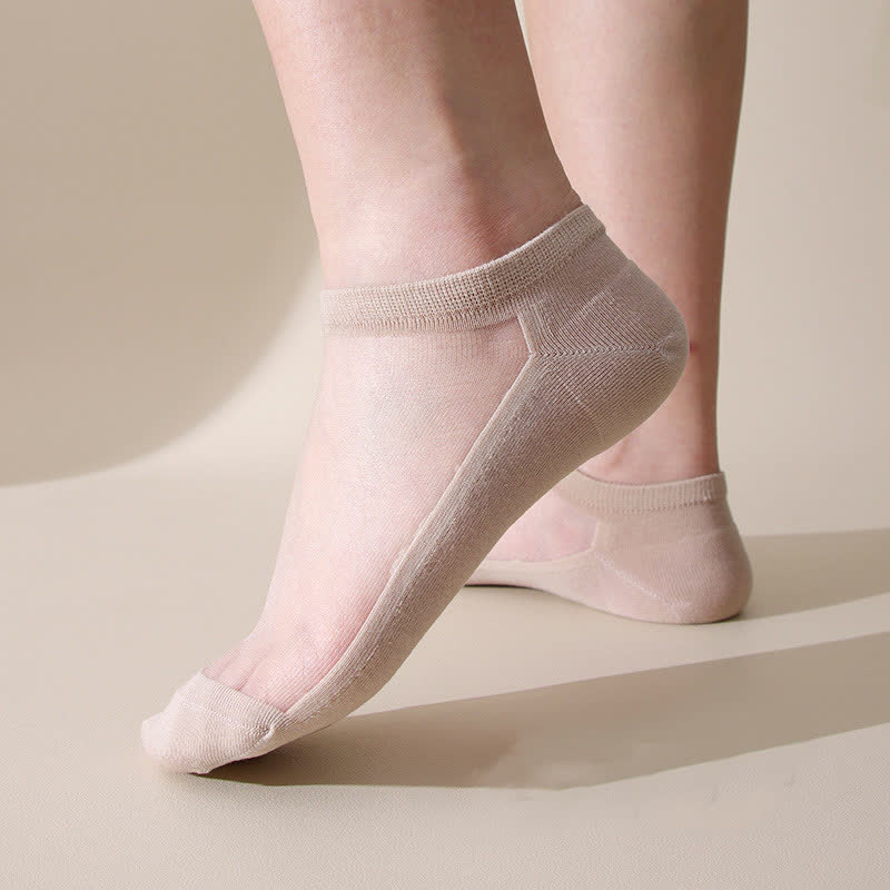 Nahtlose, atmungsaktive, unsichtbare Socken in Volltonfarbe (5 Paar)