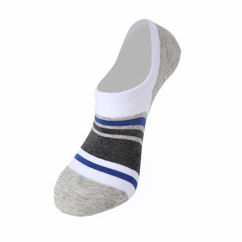 Rutschfeste, unsichtbare Socken aus gestreifter Baumwolle (6 Paar)