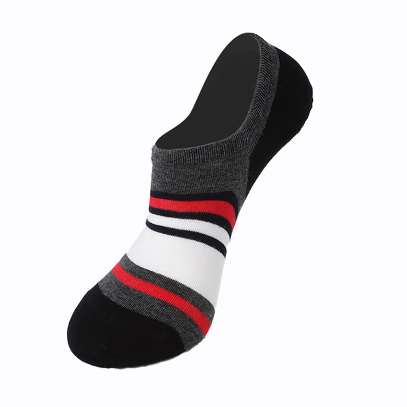 Rutschfeste, unsichtbare Socken aus gestreifter Baumwolle (6 Paar)