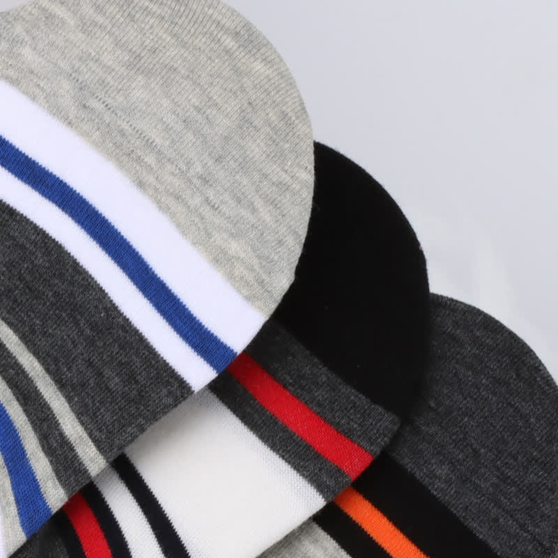 Rutschfeste, unsichtbare Socken aus gestreifter Baumwolle (6 Paar)