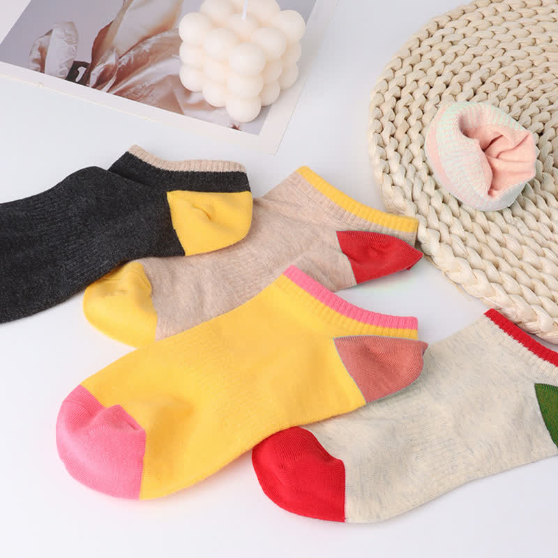 Bunte, schweißabsorbierende, unsichtbare Baumwollsocken (6 Paar)