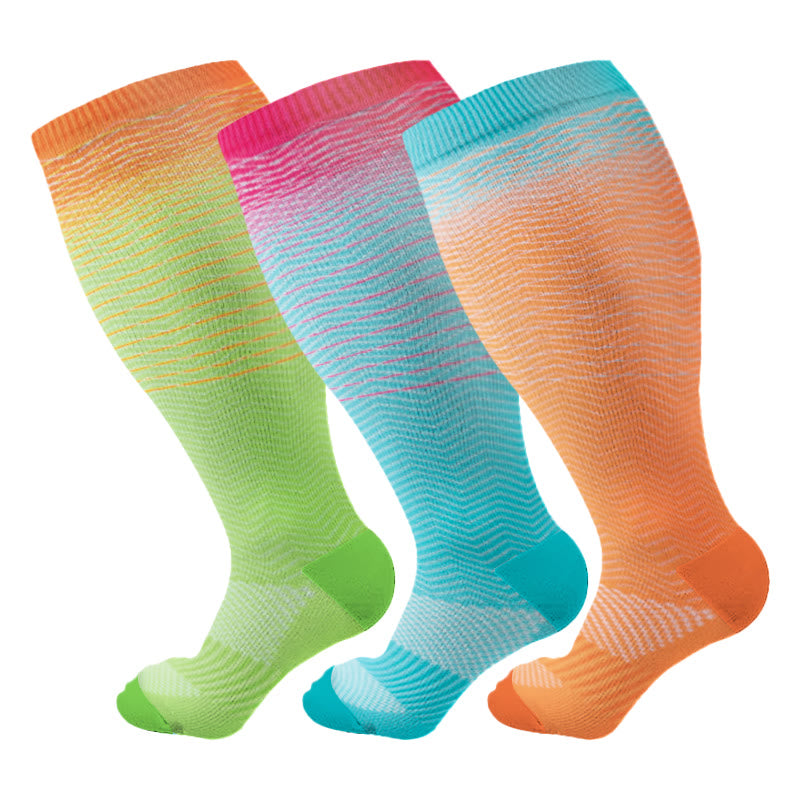 Plus Size Line Gradient Kompressionsstrümpfe